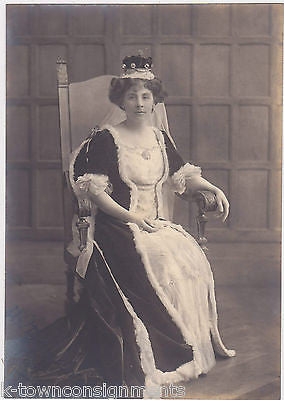 LADY LOUTH EUGENIE IN KING GEORGE V CORONATION GOWN ANTIQUE PHOTOGRAPH 1910 - K-townConsignments