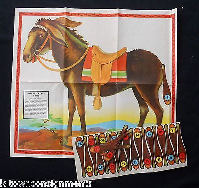 RETRO PIN THE TALE ON THE DONKEY VINTAGE KIDS PARTY GAME PLAY SET POSTER - K-townConsignments