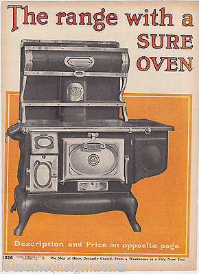 SEARS ROEBUCK WOOD FIRE OVEN RANGES WEHRLE Co ANTIQUE GRAPHIC ADVERTISING PRINT - K-townConsignments