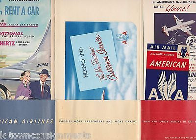 AMERICAN AIRLINES GRAPHIC ADVERTISING BOARDING PACKET IN FLIGHT STICKER & FLYERS - K-townConsignments