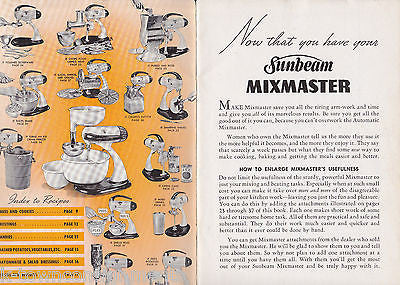 SUNBEAM MIXMASTER VINTAGE KITCHEN APPLIANCE GRAPHIC AD SALES CATALOGE - K-townConsignments