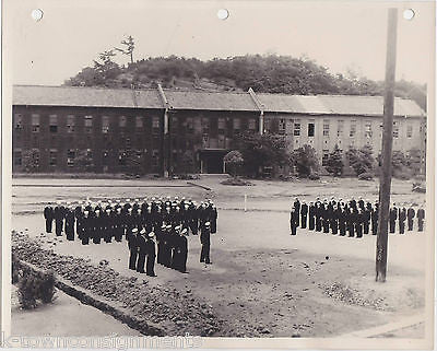 WWII YOKOHAMA NAVAL BASE VINTAGE INSPECTION BY COMMANDER LUCKING SNAPSHOT PHOTO - K-townConsignments