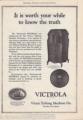 VICTROLA TALKING MACHINE CO VINTAGE 1920s GRAPHIC ADVERTISING PRINT - K-townConsignments