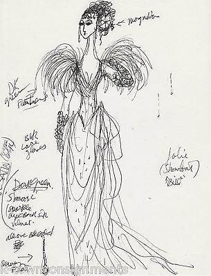 HAL GEORGE THEATRE COSTUME DESIGNER JULIE SHOW BOAT ACTRESS SATIN DRESS SKETCH - K-townConsignments