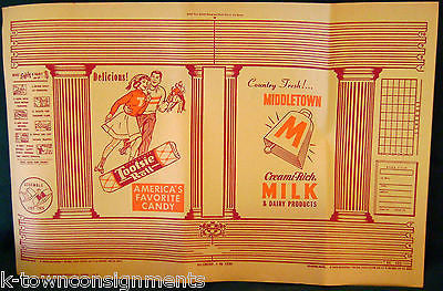 TOOTSIE ROLLS CANDY & DAIRY MILK VINTAGE GRAPHIC ADVERTISING SCHOOL BOOK COVER - K-townConsignments