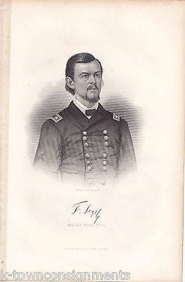 CIVIL WAR MAJOR GENERAL FRANZ SIGEL FACSIMILE AUTOGRAPH ANTIQUE ENGRAVING PRINT - K-townConsignments