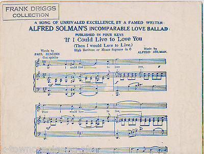 MY OWN HOME TOWN IN IRELAND ANTIQUE FRANK DRIGGS GRAPHIC ART SHEET MUSIC 1915 - K-townConsignments