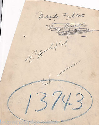 MAUDE FULTON 'THE BRAT' STAGE ACTRESS  VINTAGE 1920s PASTE-UP NEWS PRESS PHOTO - K-townConsignments