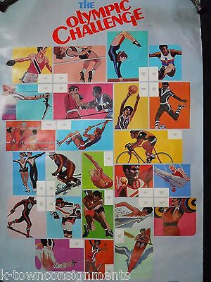 1984 OLYMPIC CHALLENGE ORIGINAL VINTAGE USPS STAMP COLLECTION ADVERTISING POSTER - K-townConsignments