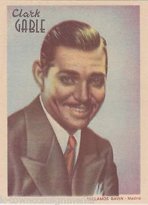 CLARK GABLE HOLLYWOOD MOVIE ACTOR VINTAGE SPANISH GRAPHIC PROMO PHOTO CARD - K-townConsignments