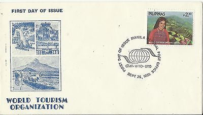 WORLD TOURISM ORGANIZATION VINTAGE PHILIPPINES GRAPHIC STAMPED POSTAL MAIL COVER - K-townConsignments