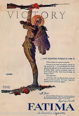 WALTER WHITEHEAD VICTORY SOLDIER VINTAGE WWI GRAPHIC ART COVER POSTER PRINT - K-townConsignments