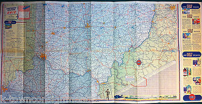 OHIO STATE COLUMBUS GULF OIL VINTAGE GRAPHIC ADVERTISING FOLD-OUT MAP - K-townConsignments