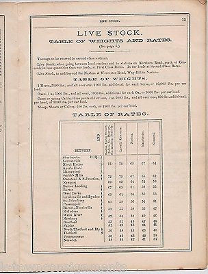 CONNECTICUT RIVERS RAILROAD MASSAWIPPI VALLEY ANTIQUE RR TARIFF RATES BOOK 1872 - K-townConsignments