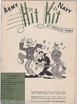 ARMY NAVY HIT KIT MOLLY MALONE 9 SONGS VINTAGE WWII MILITARY SHEET MUSIC BOOK - K-townConsignments