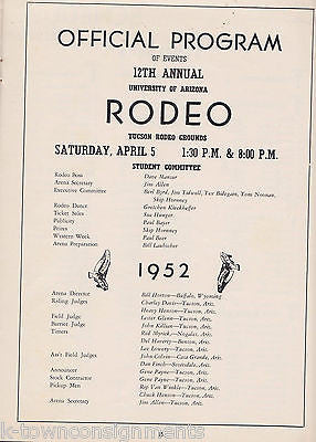 ARIZONA KITTY KAT OFFICIAL RODEO PROGRAM 1950s EQUESTIAN PHOTO NEWS BOOK 1952 - K-townConsignments