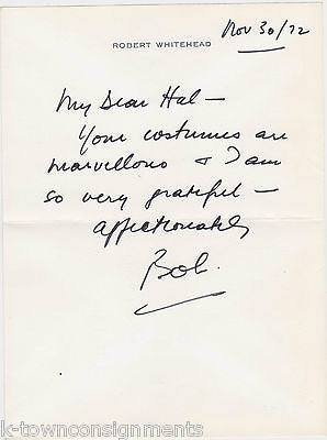 ROBERT WHITEHEAD THEATRE PRODUCER ORIGINAL AUTOGRAPH SIGNED NOTE TO HAL GEORGE - K-townConsignments