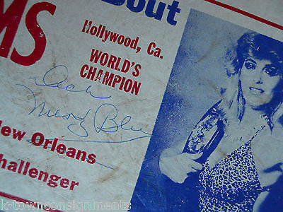 Sgt. SLAUGHTER MISTY BLUE SIMS VINTAGE PROFESSIONAL WRESTLING AUTOGRAPHED POSTER - K-townConsignments