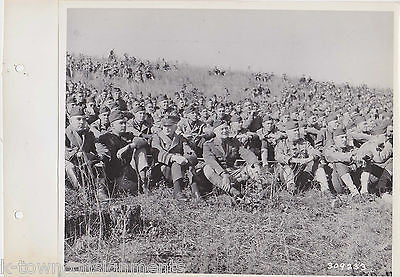 SPECTATORS SITTING 27th DIVISION FORT McCLELLAN VINTAGE WWII MILITARY FILE PHOTO - K-townConsignments