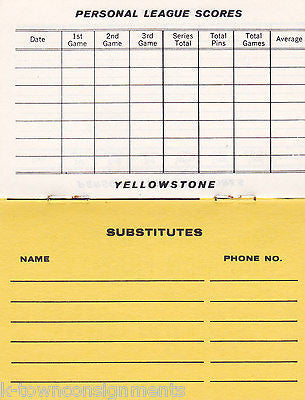 YELLOWSTONE KENTUCKY BOURBON VINTAGE GRAPHIC ADVERTISING BOWLING SCORE BOOK - K-townConsignments