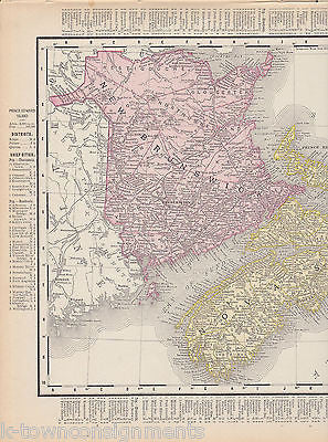 Maritime Province Antique 1898 Graphic Illustration Map Atlas Print - K-townConsignments
