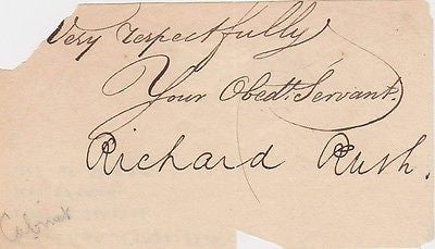 RICHARD RUSH US ATTORNEY GENERAL PRINCETON GRAD ANTIQUE AUTOGRAPH SIGNATURE CLIP - K-townConsignments