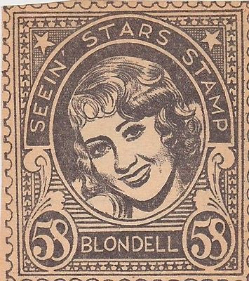 GLORIA BLONDELL MOVIE ACTRESS VINTAGE SEEIN STARS STAMP GRAPHIC PHOTO PROMO - K-townConsignments