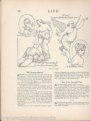 FATHER TIME LIFE MAGAZINE VOL 67 NO 1740 ANTIQUE 1916 NEWS RODNEY THOMSON ART - K-townConsignments