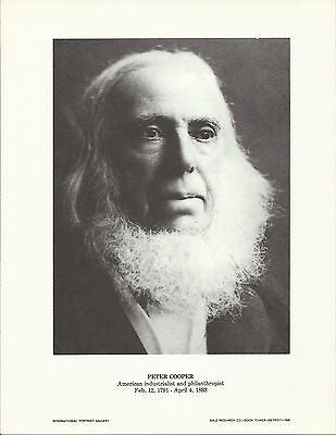 Peter Cooper American Industrialist Vintage Portrait Gallery Poster Print - K-townConsignments