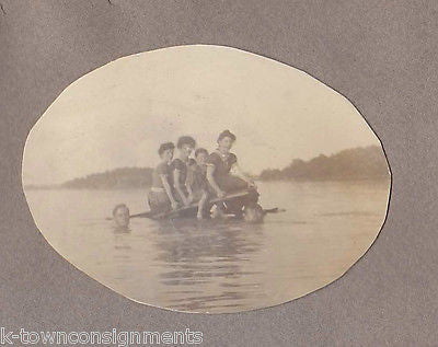 BOYS & GIRLS SWIMMING WITHOUT SUITS ANTIQUE SNAPSHOT PHOTOS 1914 - K-townConsignments