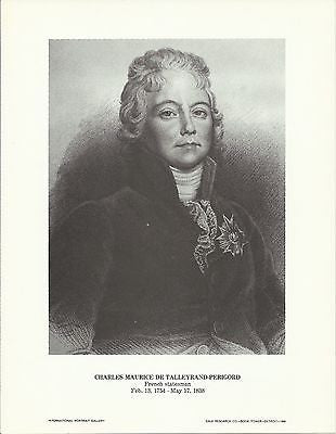 Charles Maurice de Talleyrand-Perigord Vintage Portrait Gallery Poster Print - K-townConsignments