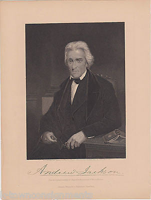 ANDREW JACKSON US PRESIDENT ANTIQUE FACSIMILE AUTOGRAPH PHOTO ENGRAVING PRINT - K-townConsignments