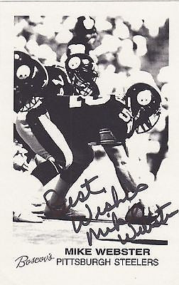 IRON MIKE WEBSTER STEELERS NFL FOOTBALL PLAYER AUTOGRAPH SIGNED PHOTO CARD PRINT - K-townConsignments