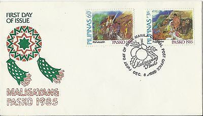 MALIGAYANG PASK0 1985 VINTAGE PHILIPPINES GRAPHIC STAMPED POSTAL MAIL COVER - K-townConsignments