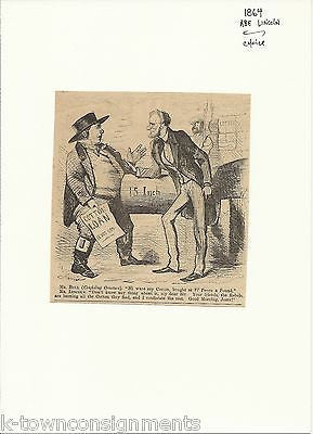 PRESIDENT LINCOLN 15 INCH GUN COTTON LOAN CARTOON ENGRAVING 1864 - K-townConsignments