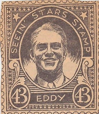 NELSON EDDY MOVIE ACTOR VINTAGE SEEIN STARS STAMP GRAPHIC PHOTO PROMO - K-townConsignments