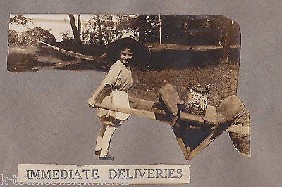 LITTLE RASCAL BOYS & GIRLS PLAYING ANTIQUE SNAPSHOT PHOTOS 1914 - K-townConsignments