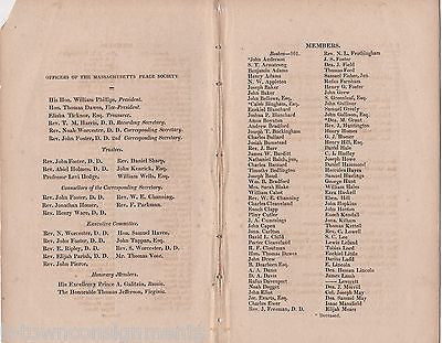 MASSACHUSETTS PEACE SOCIETY CATALOGUE OF MEMBERS ANTIQUE BOOKLET CAMBRIDGE 1819 - K-townConsignments