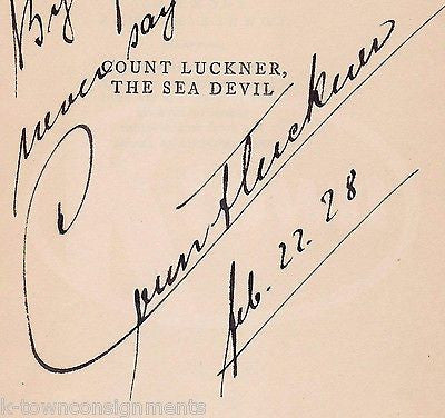 COUNT LUCKNER THE SEA DEVIL GERMAN NOBLEMAN ORIGINAL VINTAGE AUTOGRAPH SIGNATURE - K-townConsignments