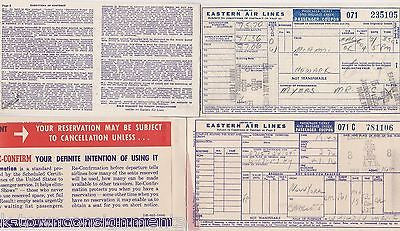 EASTERN AIR LINES VINTAGE GRAPHIC ADVERTISING AVIATION AIRPLANE TICKET BOOKS - K-townConsignments