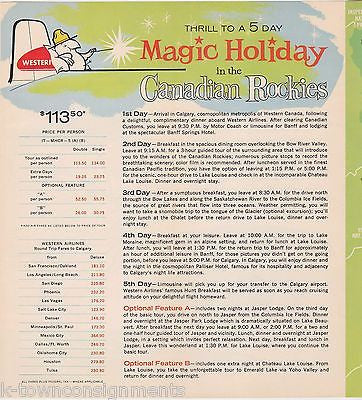 WESTERN AIRLINES VINTAGE WELCOME ABOARD GRAPHIC ADVERTISING BROCHURES PACKET - K-townConsignments