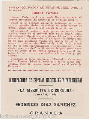 ROBERT TAYLOR HOLLYWOOD MOVIE ACTOR VINTAGE SPANISH GRAPHIC PROMO PHOTO CARD - K-townConsignments