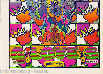 GLOVES OF THE VIBRATING RELATIONSHIP VINTAGE PETER MAX GRAPHIC ART POSTER PRINT - K-townConsignments