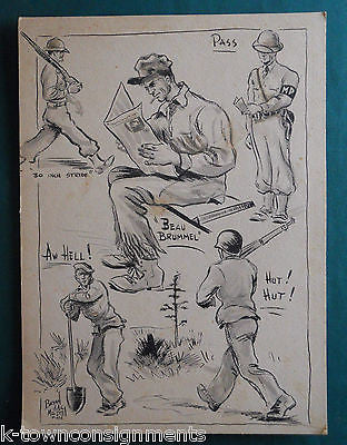 MILITARY POLICE ARMY UNIFORM HUMOR POLITICAL CARTOON ART MACDILL FIELD FLORIDA - K-townConsignments