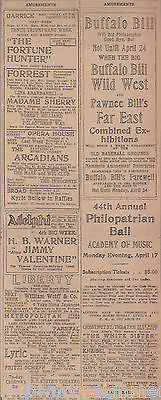 BUFFALO BILL CODY WILD WEST SHOW & PAWNEE FAR EAST EXHIBITIONS FAREWELL AD 1911 - K-townConsignments