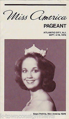 SUSAN PERKINS MISS AMERICA PAGEANT 1978 ATLANTIC CITY NJ GRAPHIC AD BROCHURE - K-townConsignments