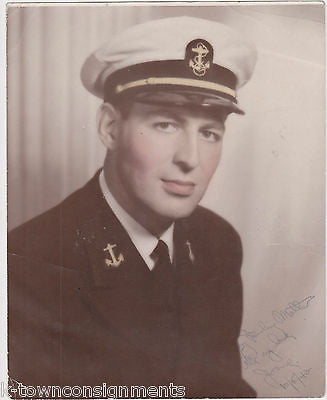 WWII NAVY SOLDIER IN FULL UNIFORM VINTAGE AUTOGRAPH SIGNED COLORED PHOTO - K-townConsignments