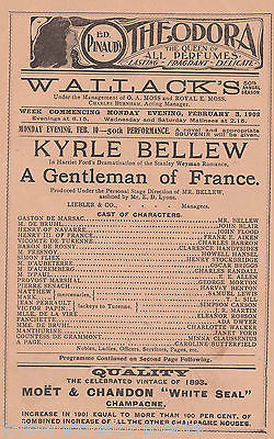 WALLACKS BROADWAY NY THEATRE SEASON PROGRAM 1901 - K-townConsignments