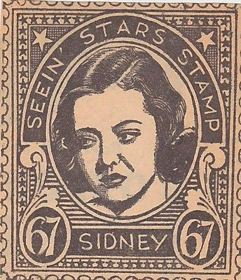 SYLVIA SIDNEY MOVIE ACTRESS VINTAGE SEEIN STARS STAMP GRAPHIC PHOTO PROMO - K-townConsignments