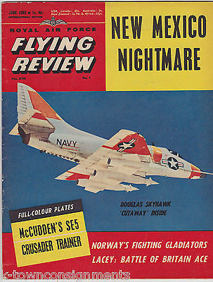 DOUGLAS SKYHAWK VOUGHT F8 JET AIRPLANES FLYING REVIEW AVIATION MAGAZINE MAR 1960 - K-townConsignments